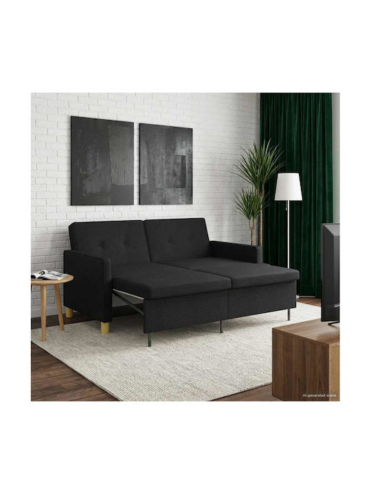 Corner Couch Bed Black 154x94.5x80.5cm