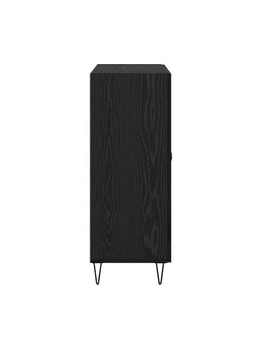 Sideboard aus Holz & Metall mit Schubladen Schwarze Eiche 69.5x34x90cm