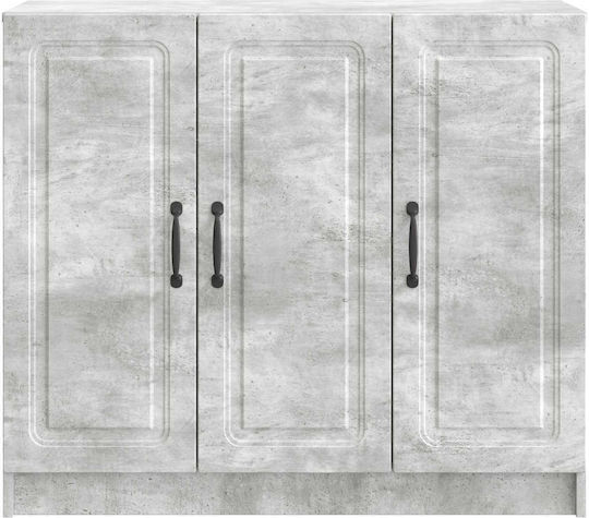 Bufet din Lemn și Metal cu Sertare Gri 89x34.5x77cm