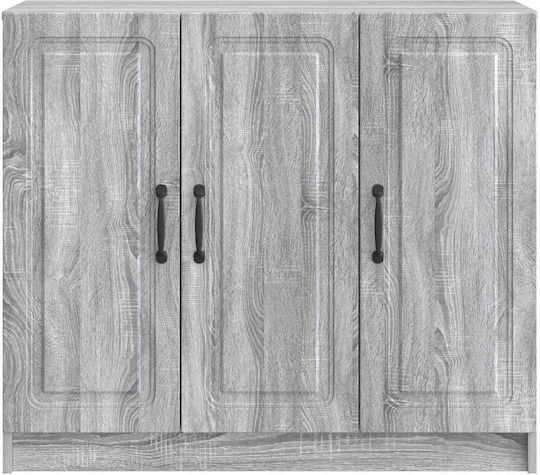 Bufet din Lemn și Metal cu Sertare Gri 89x34.5x77cm