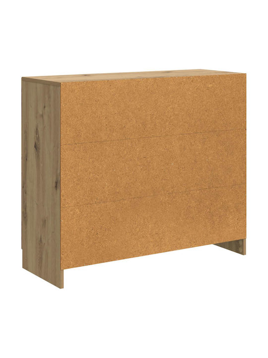 vidaXL Sideboard aus Holz & Metall mit Schubladen Braune 89x34.5x77cm