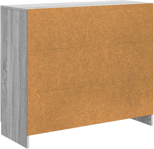 Bufet din Lemn și Metal cu Sertare Gri 89x34.5x77cm