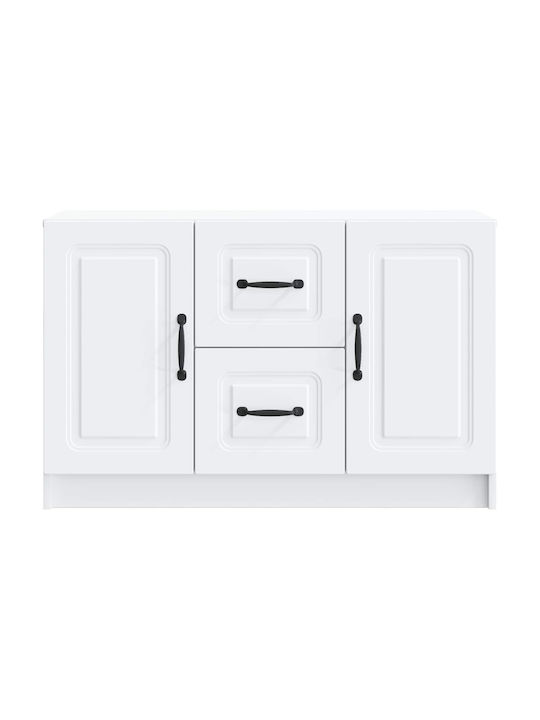 Sideboard aus Holz & Metall mit Schubladen Weiß 89x34.5x57cm