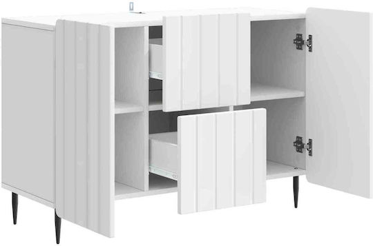 Sideboard from Wood & Metal with Drawers White 89x34.5x62cm