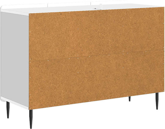 Sideboard from Wood & Metal with Drawers White 89x34.5x62cm