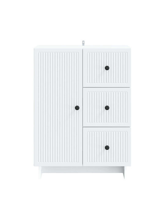 Bufet Din Lemn cu Sertare Alb 66x34.5x90cm