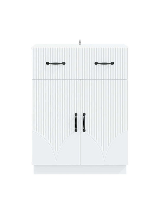 Bufet Din Lemn cu Sertare Alb 66x34.5x87cm