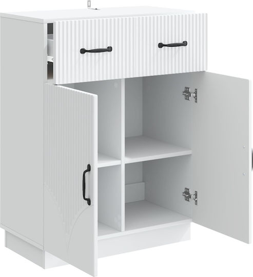 Буфет Дървен с Чекмеджета Бял 66x34.5x87см