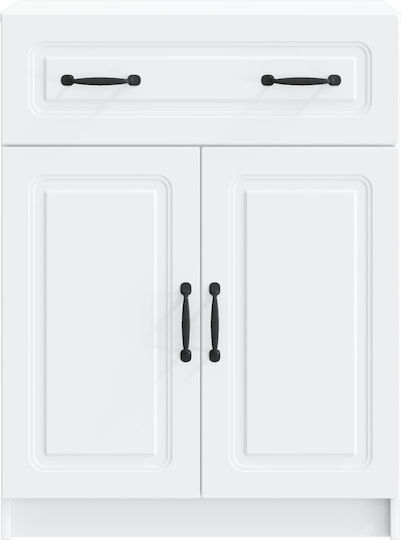 Sideboard from Wood & Metal with Drawers White 66x34.5x87cm