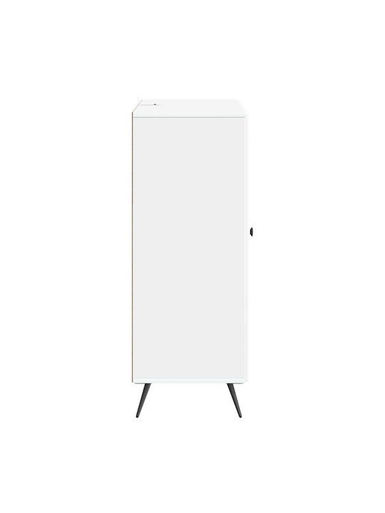 Bufet Din Lemn cu Sertare Alb 66x34.5x90cm
