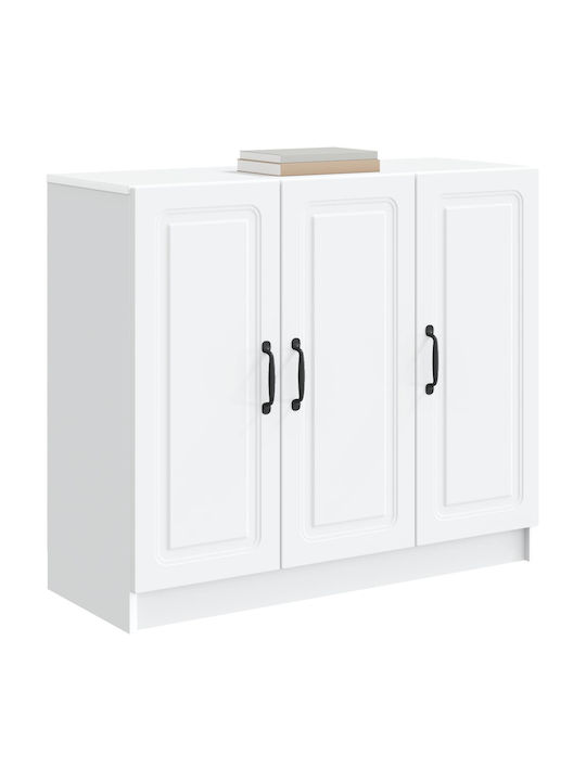 Sideboard aus Holz & Metall mit Schubladen Weiß 89x34.5x77cm