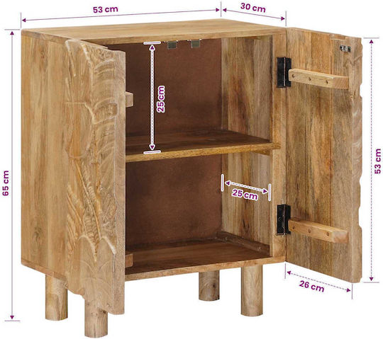 Bufet Din Lemn Bej 53x30x65cm