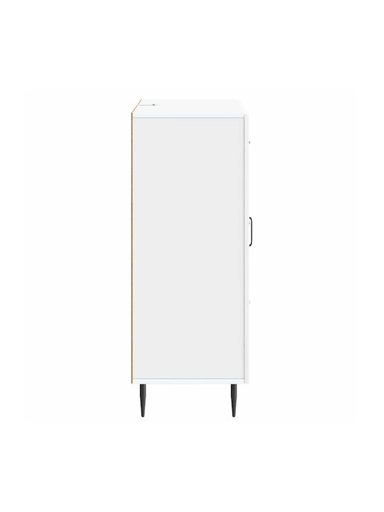 Sideboard from Wood & Metal with Drawers White 66x34.5x89.5cm