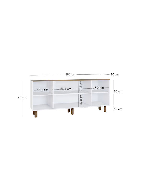 Bufet Bohemian White-oak 180x40x75cm
