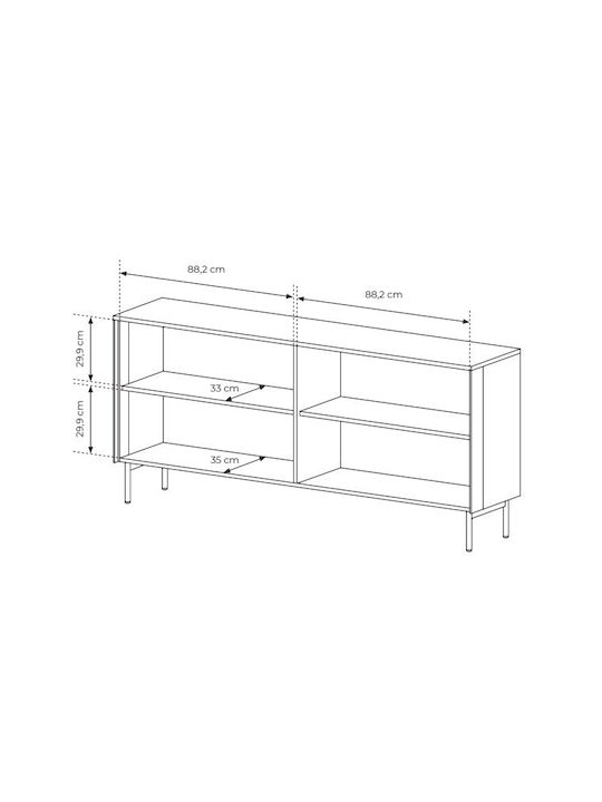 Μπουφές Lumi Walnut 181x39x82cm
