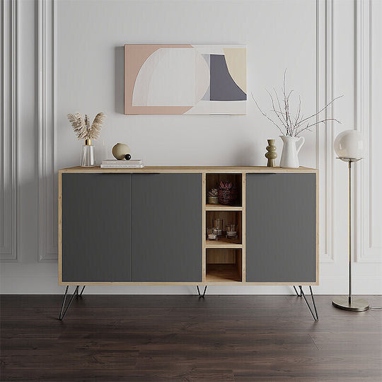 Sideboard Flynn Wooden GP037-0004.1 Beech / Anthracite 142x35.6x83cm