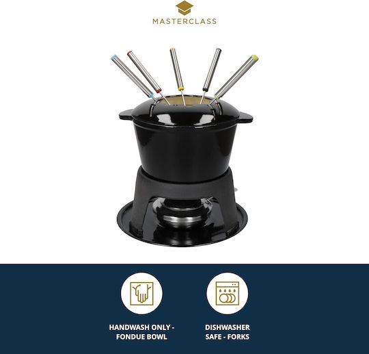 Kitchen Craft Σκεύος για Φοντύ με Ρεσώ από Μαντέμι 6 Ατόμων Μαύρο