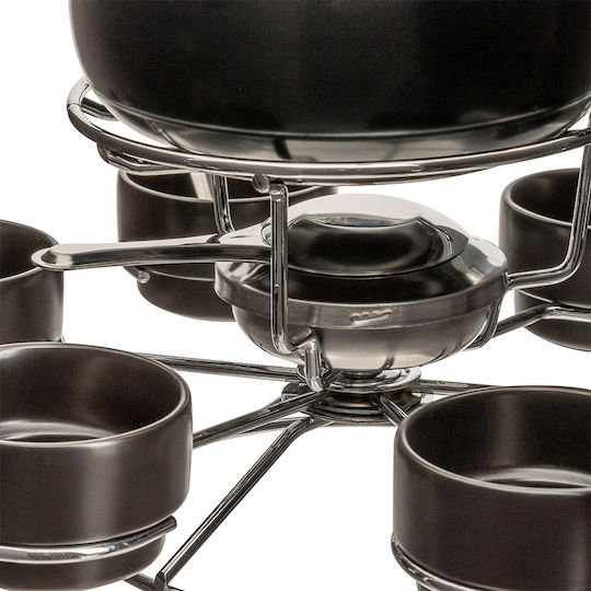 5Five Ceramic Fondue Pot with Tea Light Brown 34x34x24cm