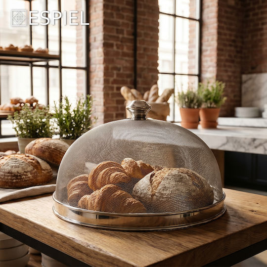 Espiel Food Cover for Cake Stand Lid made of Inox Steel 10cm in Grey Colour SIT103K2 2 Pieces