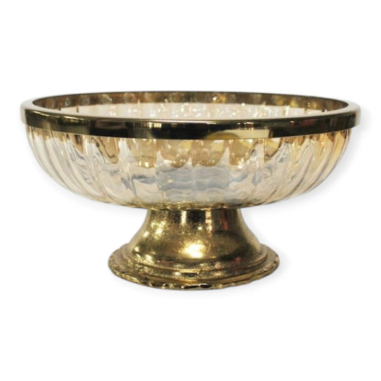 Karvounis Decorative Bowl Pedestal Brown 25.5x25.5x13cm