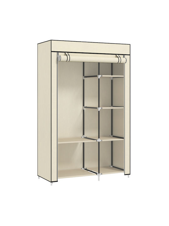 HomCom Stoffschrank mit Reißverschluss und Regalen in Beige Farbe