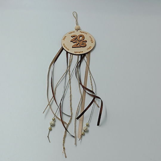 ToXylo Handmade Hanging Lucky Charm with Wishes Beige made of Wood 2026 1pcs