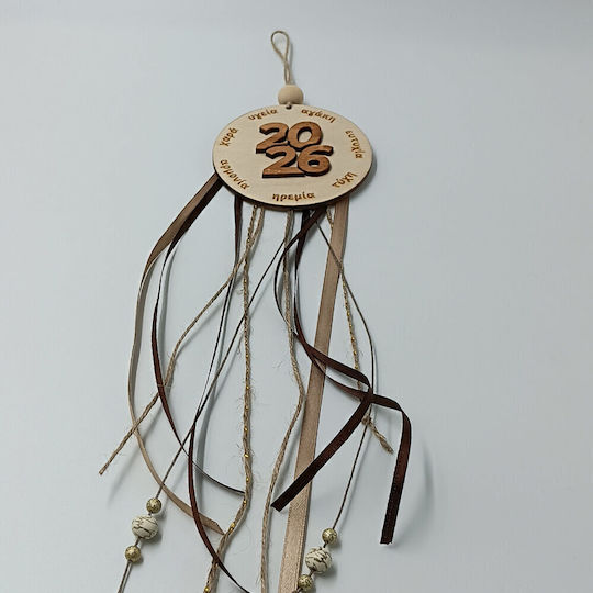 ToXylo Handmade Hanging Lucky Charm with Wishes Beige made of Wood 2026 1pcs