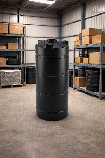 Rezervor Cilindric Vertical de Apă Petrol-Ulei 300 Litri Negru Rotogran