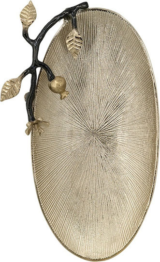 Artekko Noble Decorative Platter Metallic Gold 43.2x26.7x7.6cm