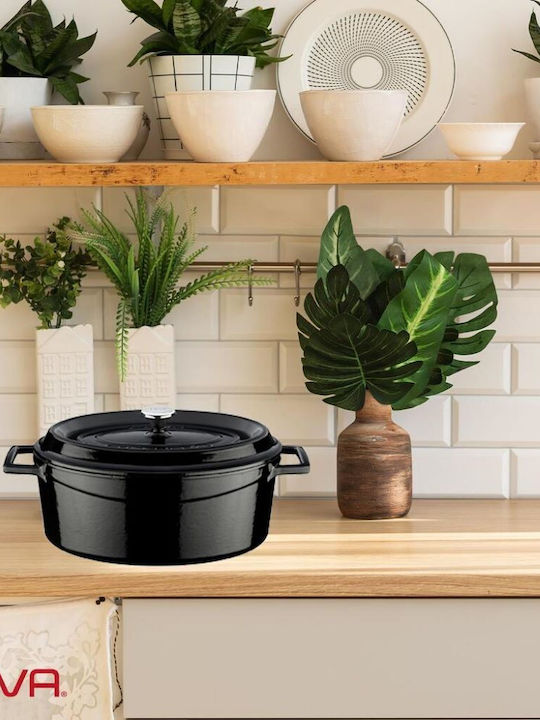Lava Oală olandeză Ovală Fontă Black 27x21cm 1buc