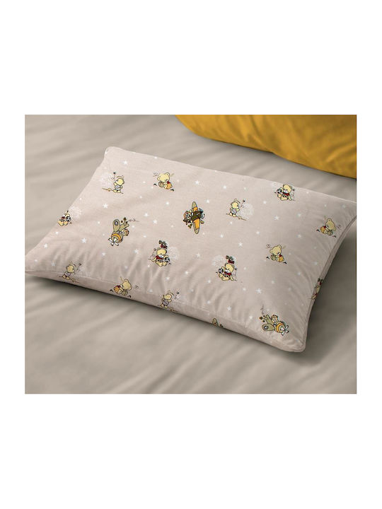 Dimcol Bear's Playtime 592 Baby Pillowcase From 100% Cotton Beige 45x35cm