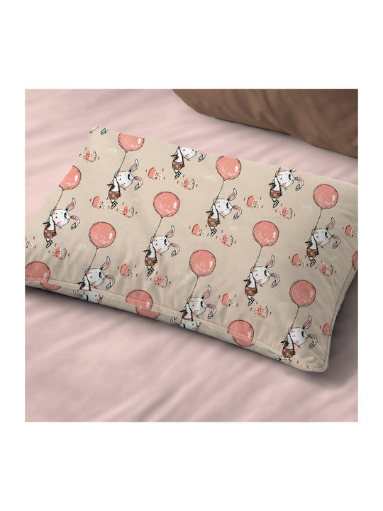 Dimcol Baby Pillowcase Beige-Salmon 45x35cm