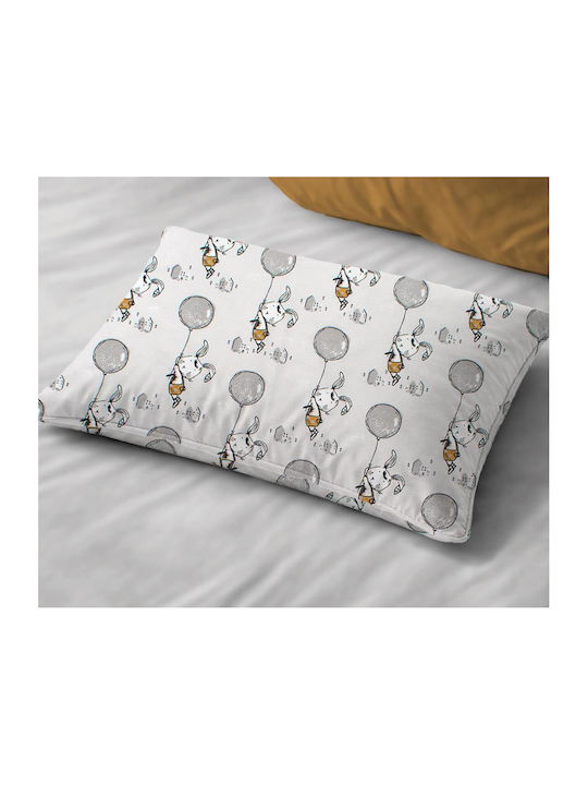 Dimcol Floating Bunny 715 Βρεφική Μαξιλαροθήκη από 100% Βαμβάκι Grey 45x35εκ.
