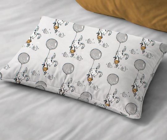 Dimcol Floating Bunny 715 Baby Pillowcase From 100% Cotton Grey 45x35cm