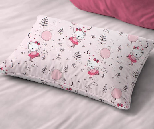 Dimcol Ballerina Bear 598 Baby Pillowcase Made of 100% Cotton Pink 45x35cm