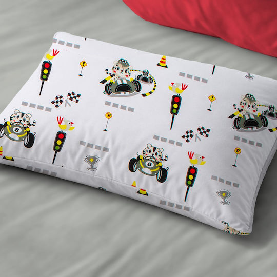 Dimcol Детски Калъф За Възглавница Бял-Зелен 45x35см
