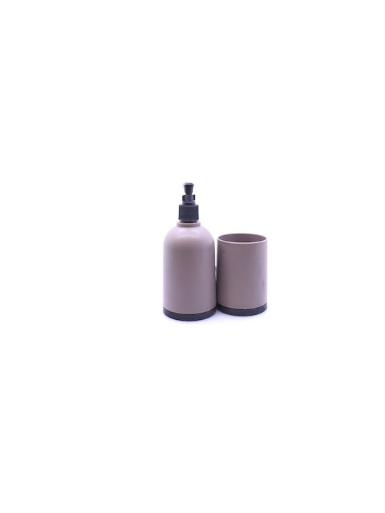 Cyclops Plastic Bathroom Accessory Set Taupe 3pcs