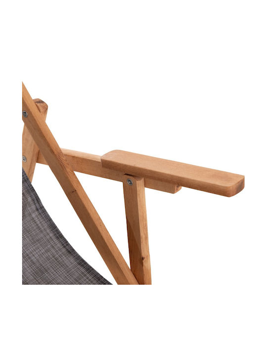 Liegestuhl Lemnos Hölzernes Mit Armlehnen Grau 62.5x97x105cm