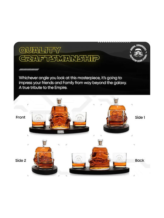 Thumbs Up Stormtrooper Liqueur Serving Decanter with Stopper and Glasses Transparent 750ml