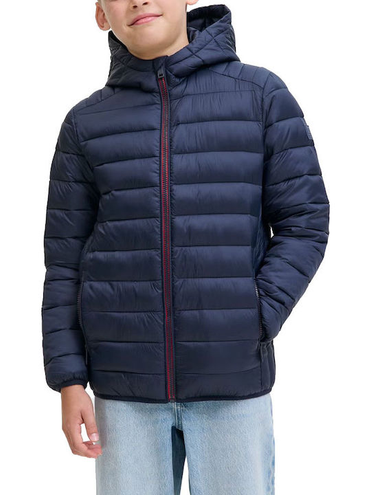 Jjebradley Kinderjacken & Winterjacken Gestepptes Kinderjacken mit Kapuzen- Marineblau