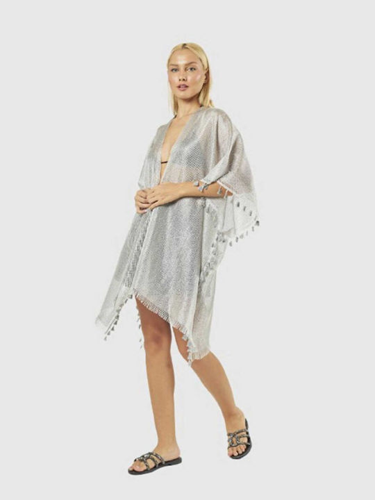 Verde Caftan De Plajă Pentru Femei Argintiu