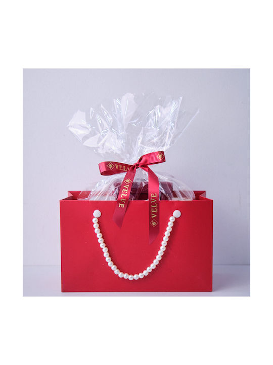Set Cadou Tenderness Brosa Martisor Fluture Cremă De Zi Anti-îmbătrânire Cu Caviar De Melc 50 Ml Ser Facial Cu Caviar De Melc Eveline Prestige În Husă Elegantă Stil Geantă Roșu Aurie