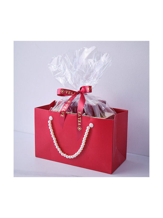 Set Cadou Tenderness Brosa Martisor Fluture Cremă De Zi Anti-îmbătrânire Cu Caviar De Melc 50 Ml Ser Facial Cu Caviar De Melc Eveline Prestige În Husă Elegantă Stil Geantă Roșu Aurie