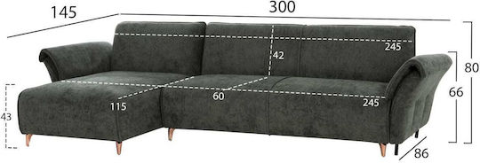 Γωνιακός Καναπές Κρεβάτι 300x145x80εκ.