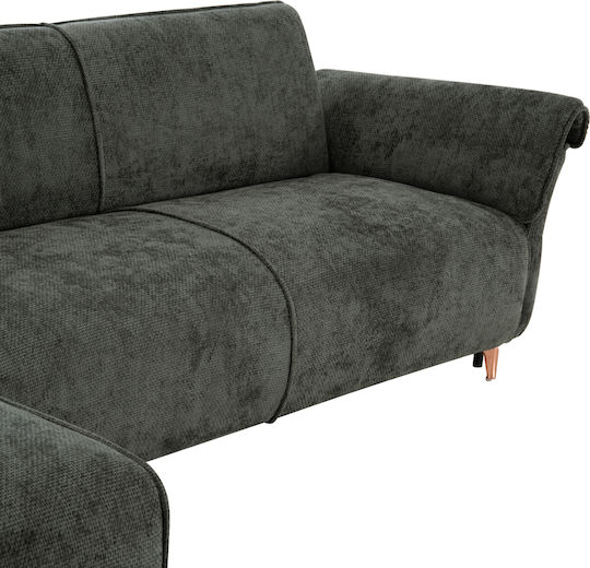 Mailo Corner Sofa Bed with Reversible Angle Green 300x145x80cm
