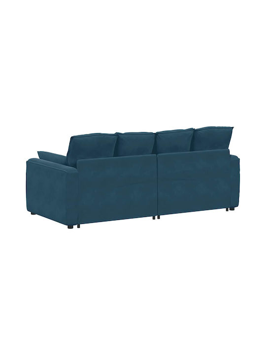 Two-Seater Velvet Blue Couch 224x105x64cm