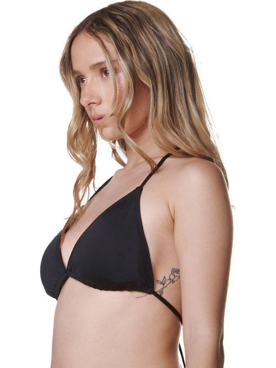 Padded Triangle Bikini Top Black