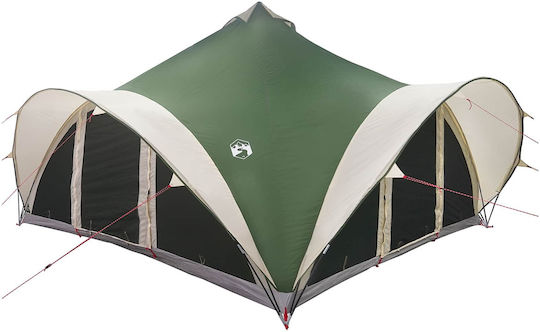 vidaXL Καλοκαιρινή Σκηνή Camping Teepee Πράσινη για 18 Άτομα 500x500x350εκ.