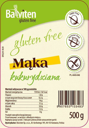 Balviten Αλεύρι Καλαμποκιού Χωρίς Γλουτένη (42x 500gr ) 21kg