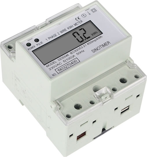 Sinotimer Instrument de Măsurare pentru Panou Electric Digital pe Șină Monofazat DDS546